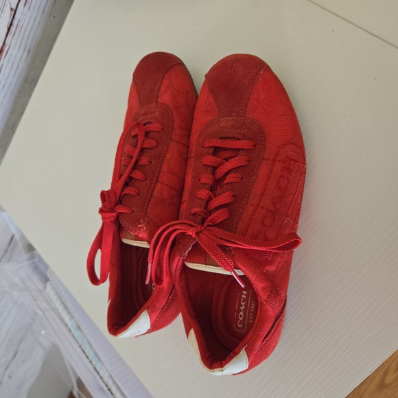 Vintage Red Coach Womens Sneakere Size 8.5 - Picture 7 of 8